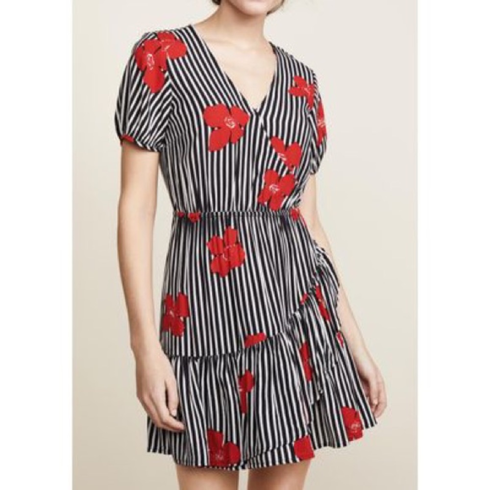 Women's Red Bianca Ruffle Wrap Dress Madewell